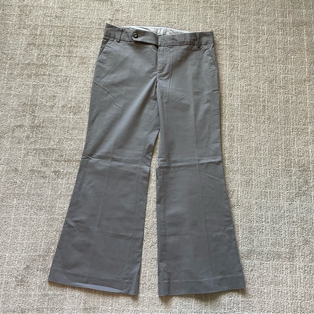 Gap Gray Straight Fit Flared Leg Trousers, Grey Pants, Light Gray, 8 Ankle
